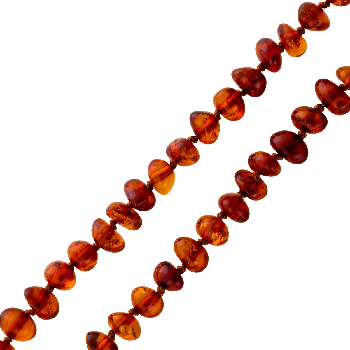 Bernsteine Kette baltische Edelsteine cognac braun 220ct