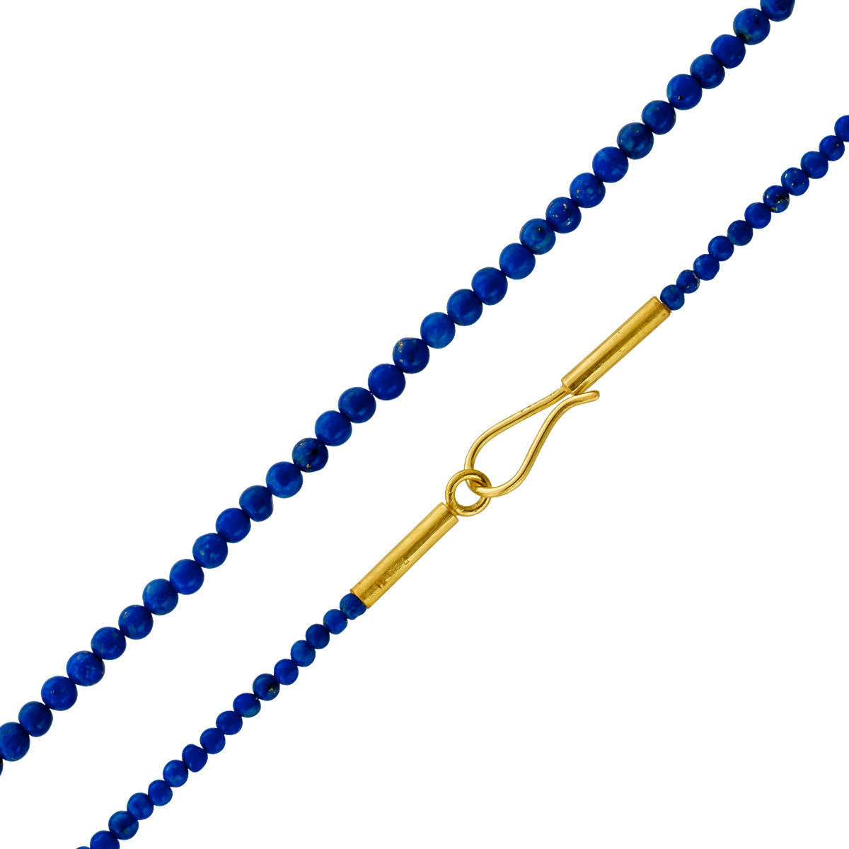 Lapislazuli Edelsteinkette Gold 750 18K azurblaue Edelsteine 47
