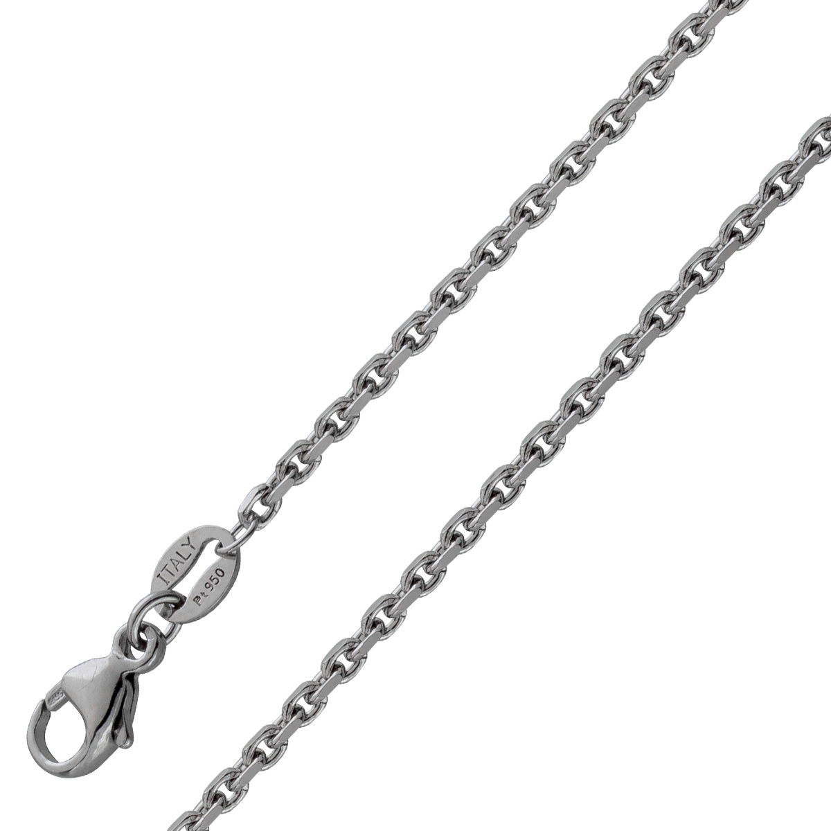 Ankerkette Platin 950 1,7mm diamantiert massiv 60 Ankerkette Platin 950 1,7mm diamantiert massiv 60