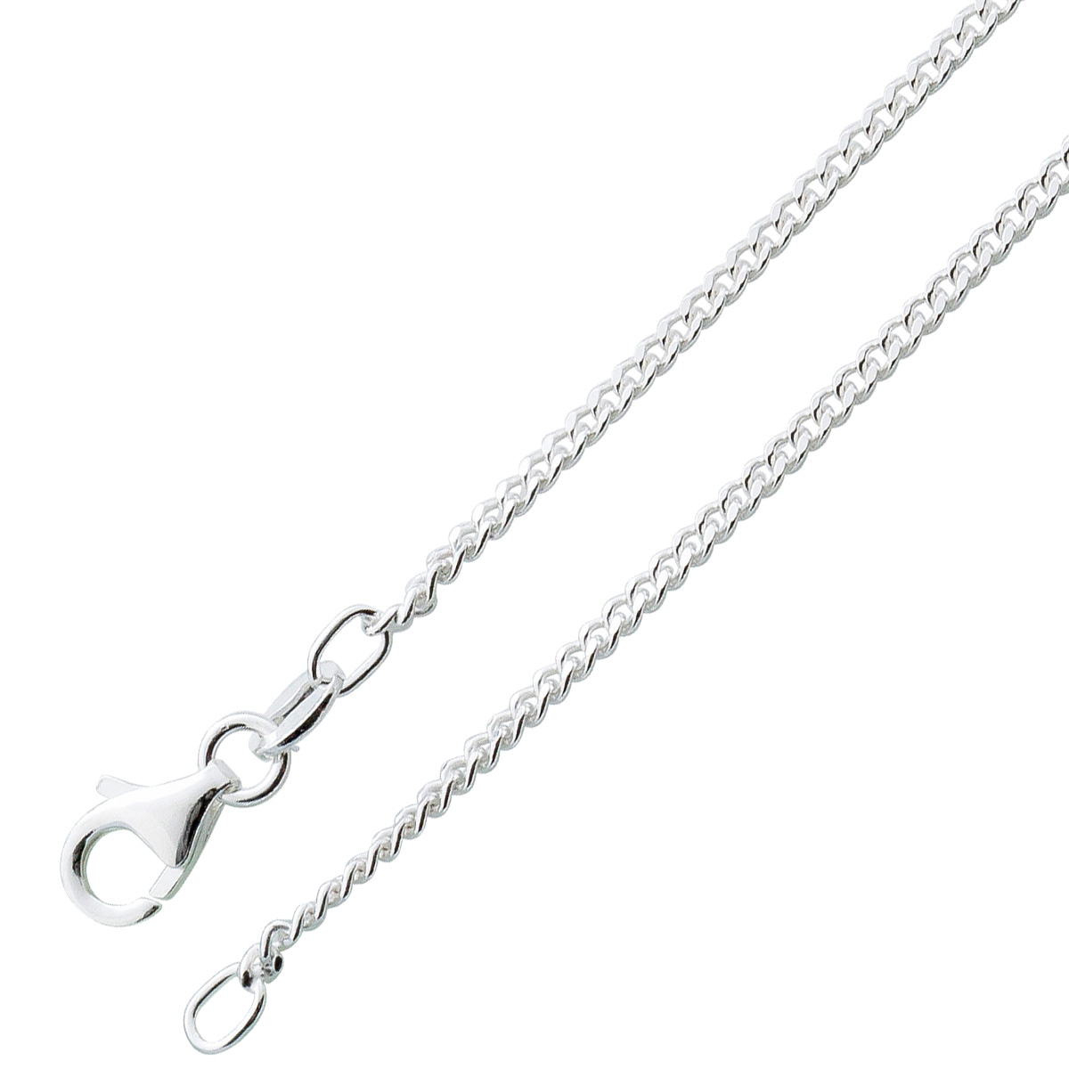 Panzerkette 1,4mm Silber 925 rhodiniert Cuban Link Chain 42