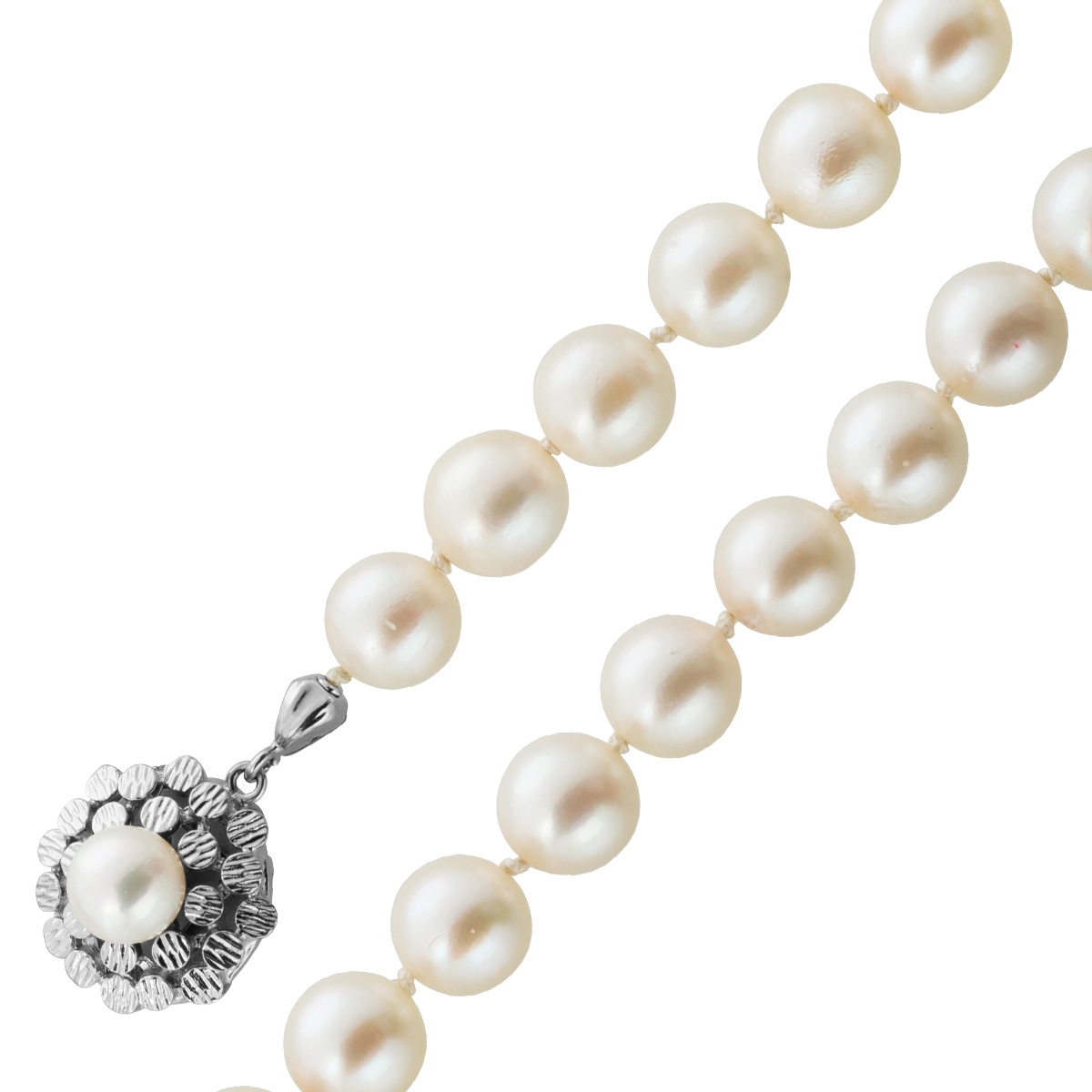 Perlenkette 48cm Akoyaperlen 7.9-7.5mm Weissgold 585 14K 48