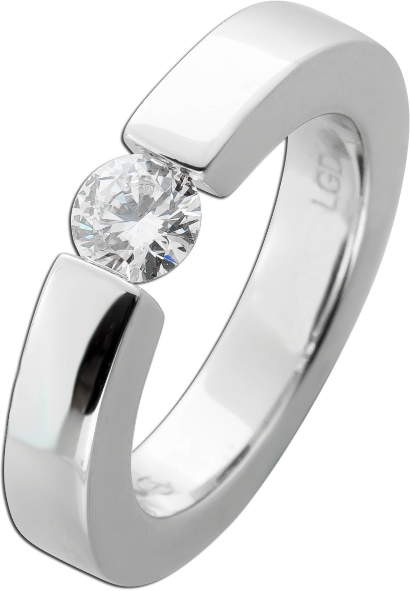 Brillant Spannring 0.50ct F VSI Silber 925 Lab Grown Diamant 19