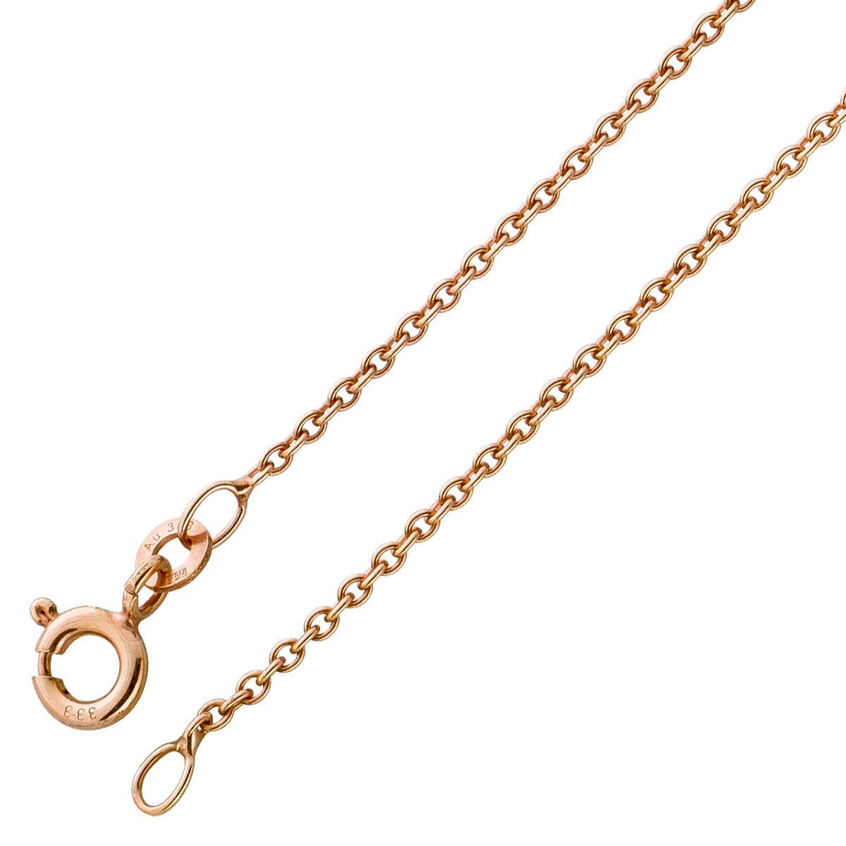 Erbskette 1,5mm Rosegold 333 8 Karat massiv poliert 42 Erbskette 1,5mm Rosegold 333 8 Karat massiv poliert 42