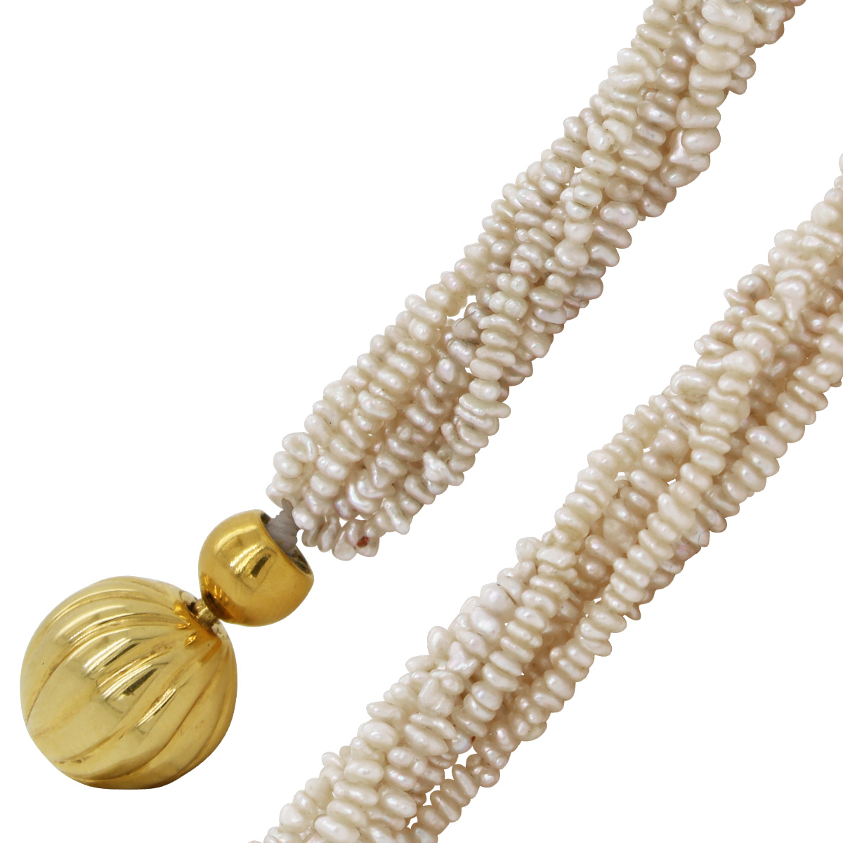 Perlenkette Japanische 52cm Keshi Kugelschließe Gelbgold 750 52 Perlenkette Japanische 52cm Keshi Kugelschließe Gelbgold 750 52