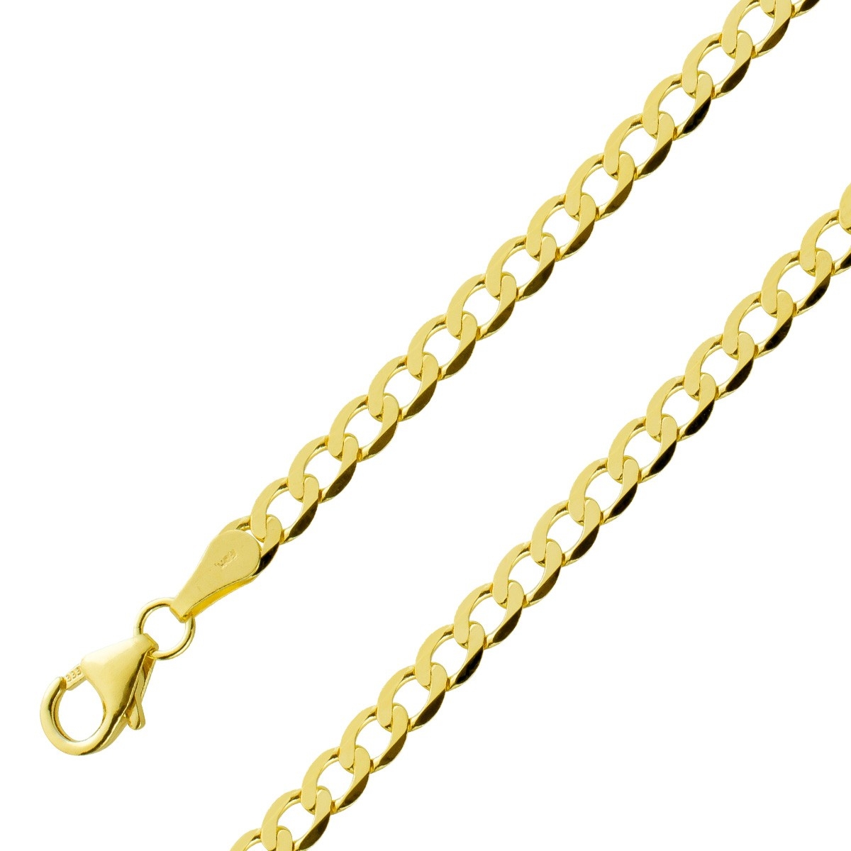 Panzerkette 3,1mm Gelbgold 585 14 Karat massiv Cuban Link Chain 50