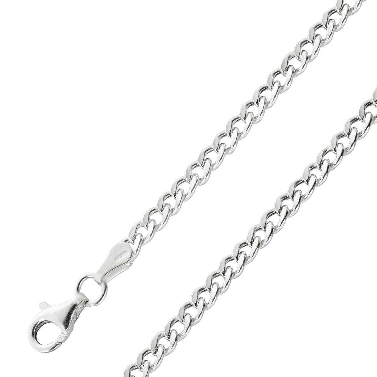 Panzerkette 3.2mm Cuban Link Chain Silber 925 45