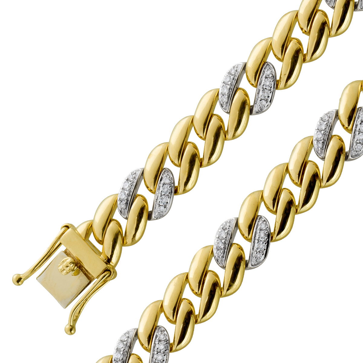 Panzerarmband Gelbgold 585 Brillanten 0.44ct TW VSI UNISEX 18 Panzerarmband Gelbgold 585 Brillanten 0.44ct TW VSI UNISEX 18