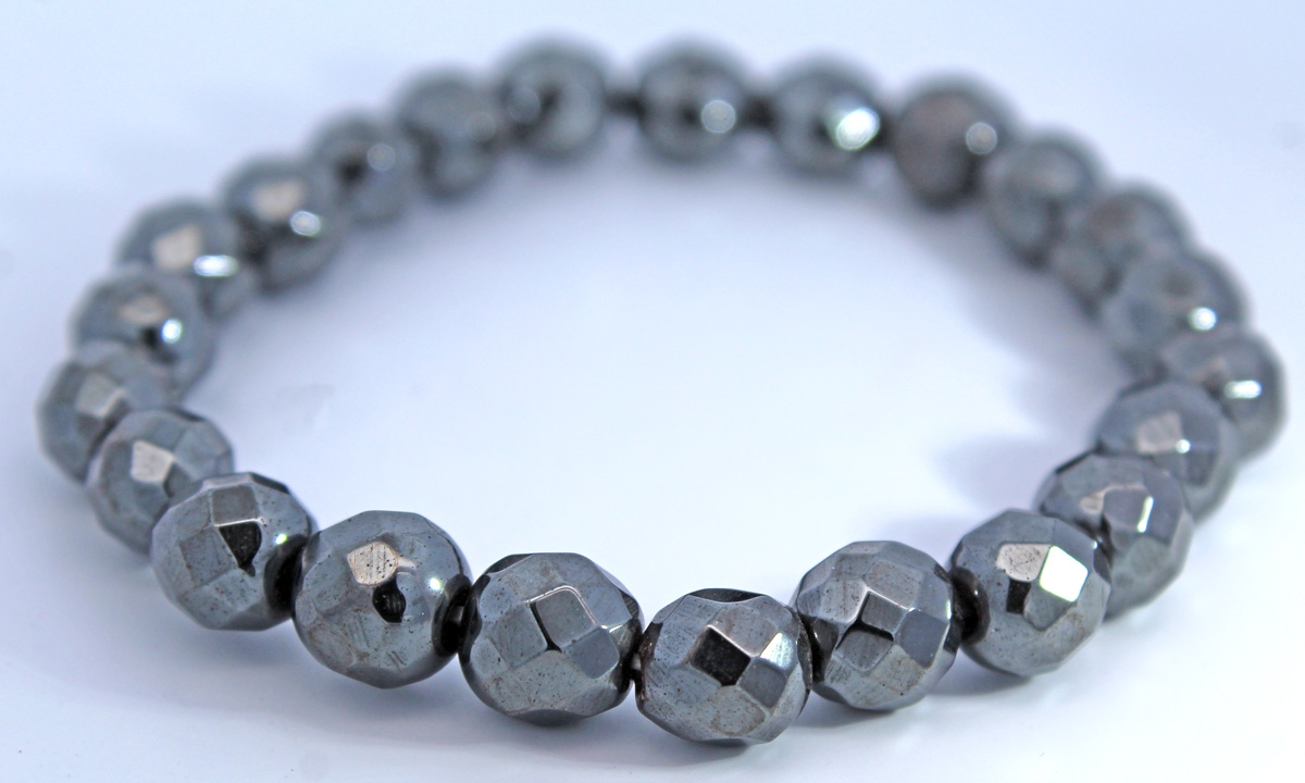 Hematite Bracelet Black Natural Gemstone Flexible