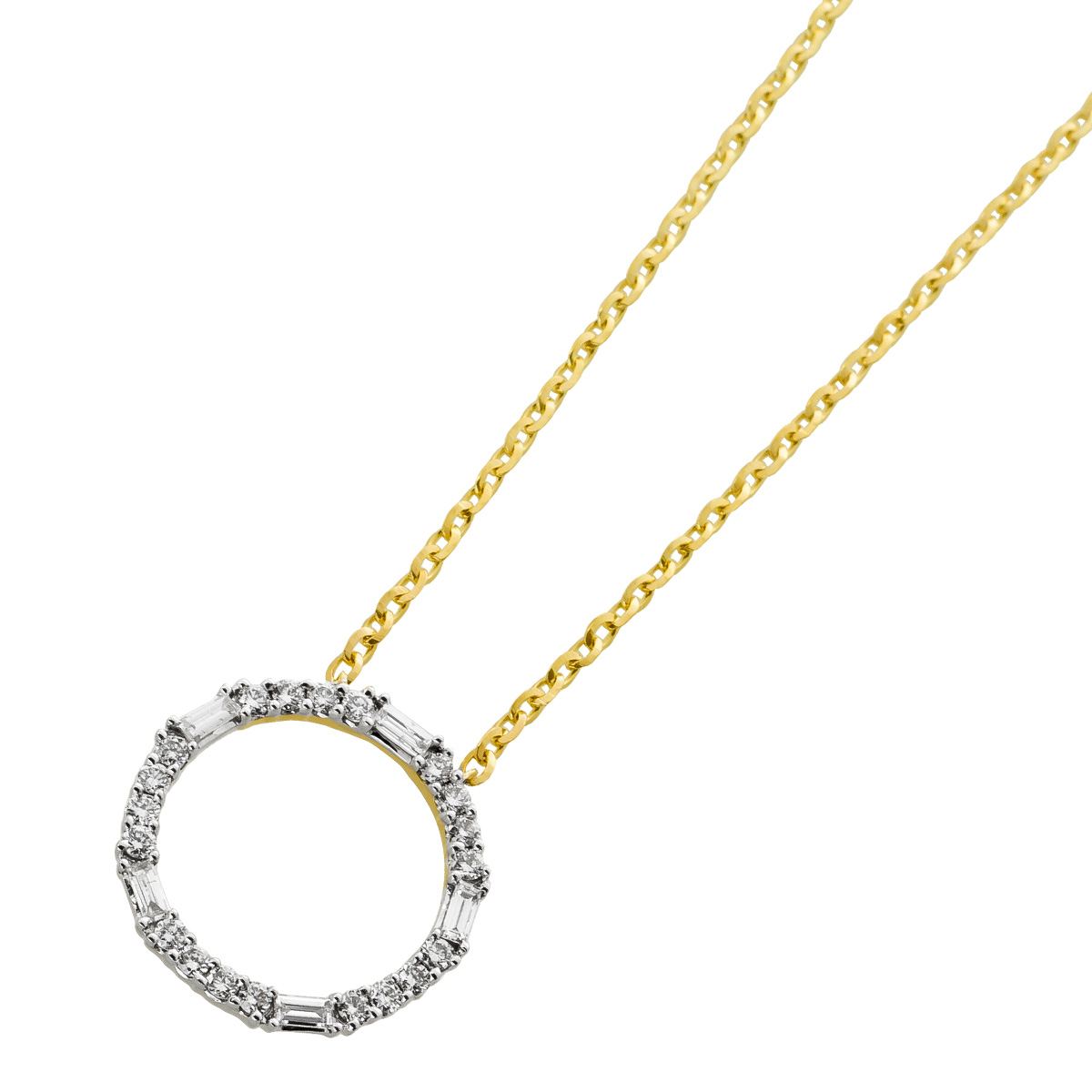 Brillant Kette Gold 585 14K Natur Diamanten 0.19ct 45