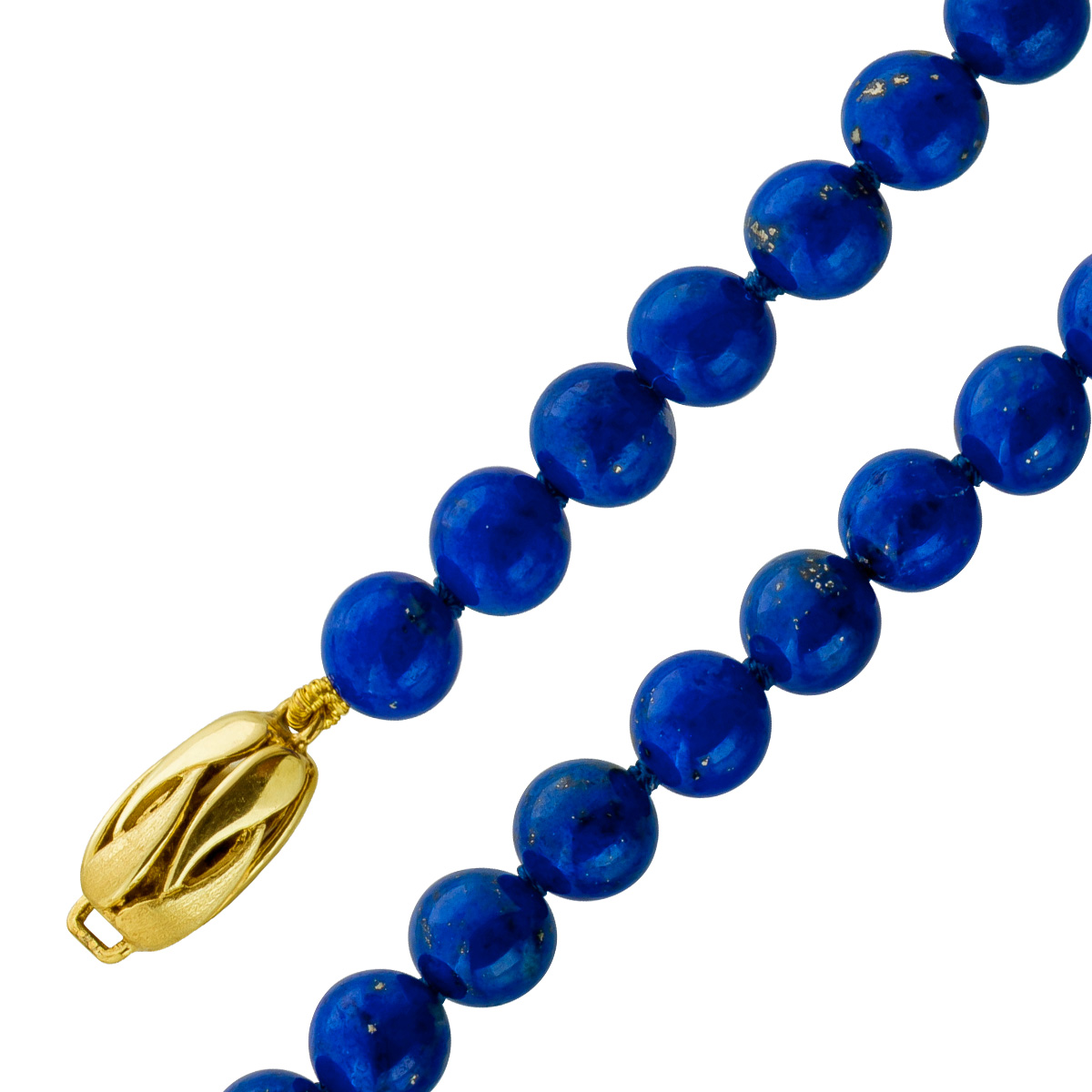 Lapislazuli Kette azurblaue Edelsteine 115ct Antikschmuck 1980 44