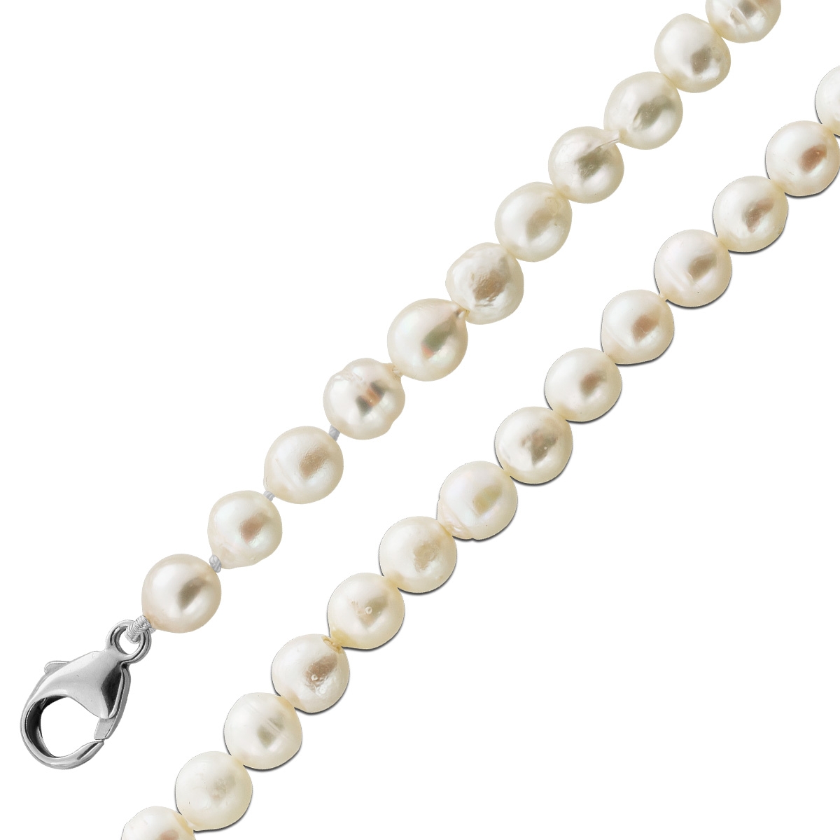 Perlenkette 83cm Akoyaperlen 7.4-7.2mm Silber 925 83