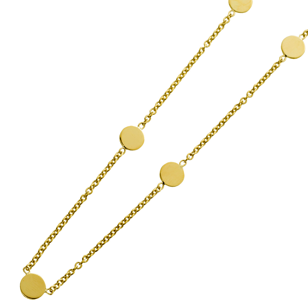 Ankerkette Gelbgold 375 halbmassiv runde Zwischenteile poliert 43