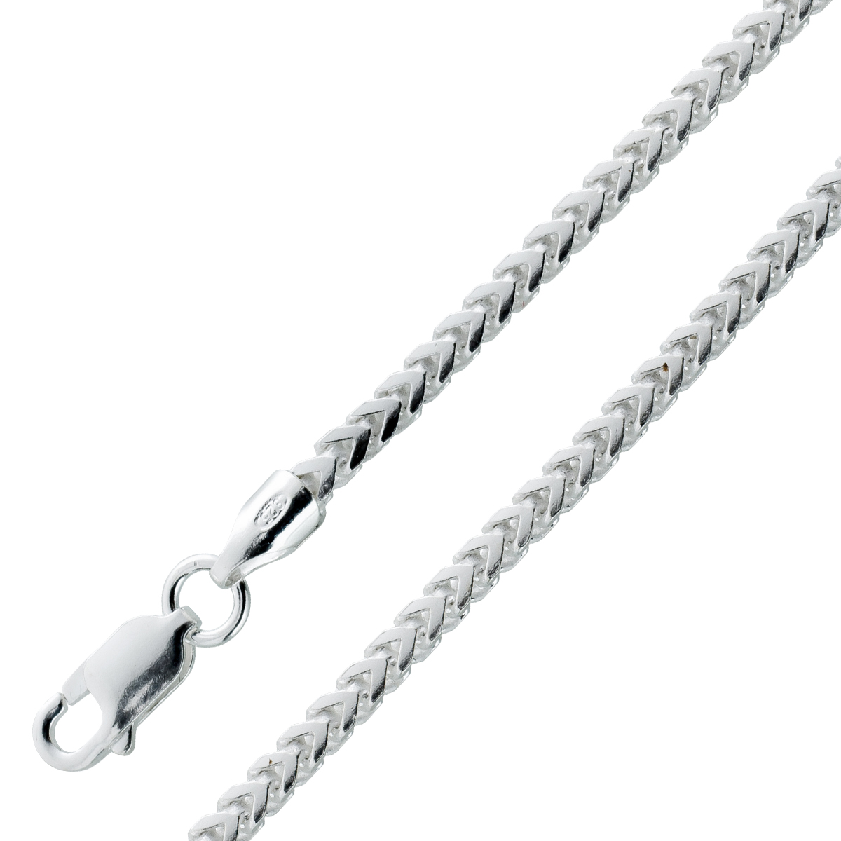 Franco Kette 2,2mm Silber 925 rhodiniert 18