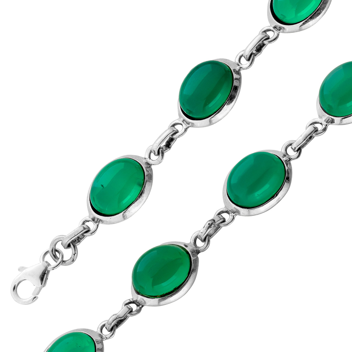 Aventurin Armband Silber 925 grüne Edelsteine 25ct 20