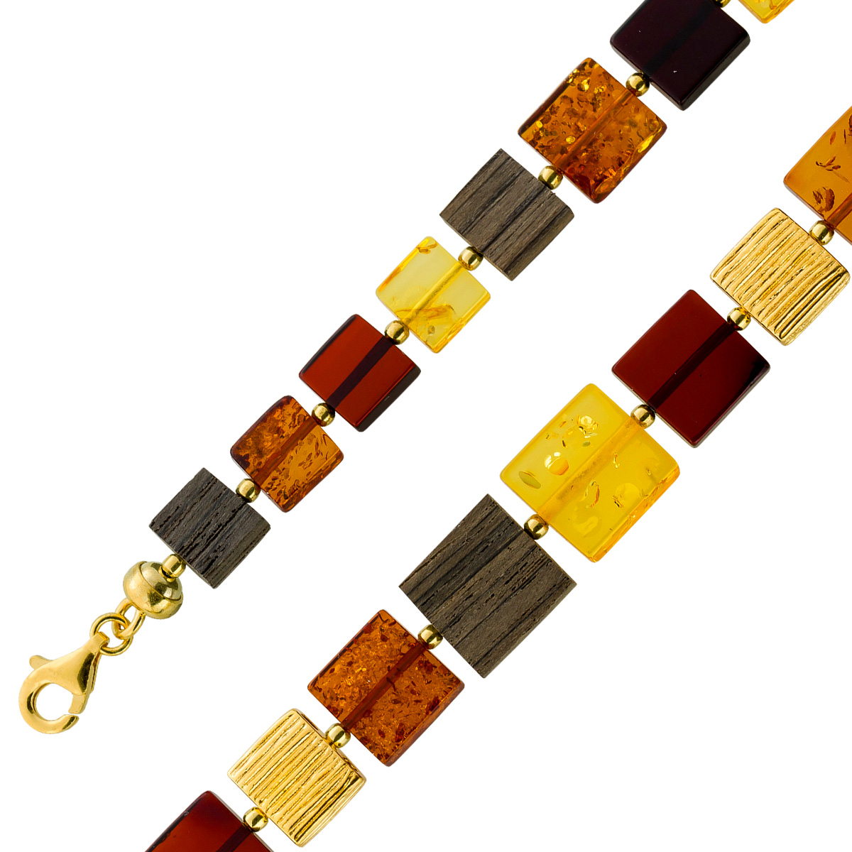 Bernsteinkette 50cm gelb-braune Bernsteine schwarze Eichenholz Elemente 50 Bernsteinkette 50cm gelb-braune Bernsteine schwarze Eichenholz Elemente 50