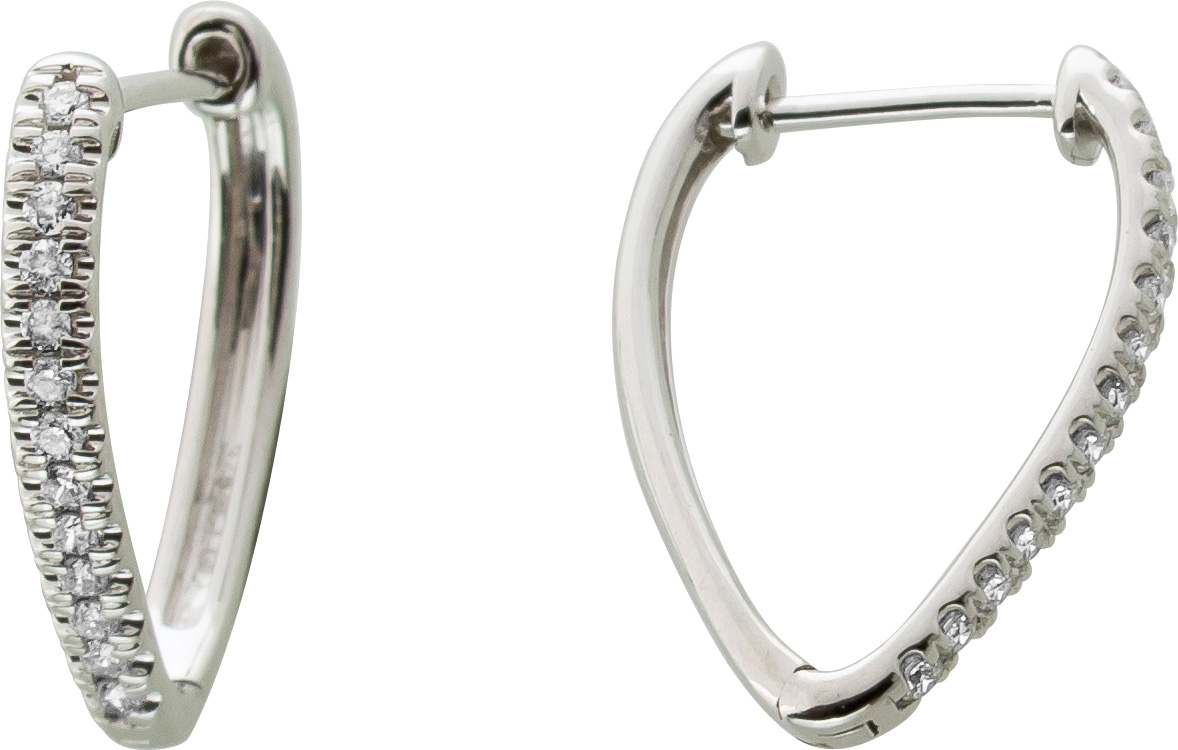 Brillant Creolen Weißgold 375 9K Lab Grown Diamanten 0.10ct