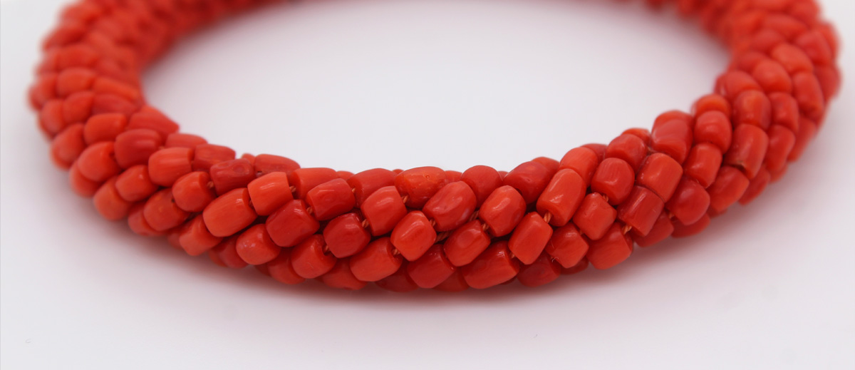 Coral Bangle Red Sardinian Coral Antique Jewelry 18