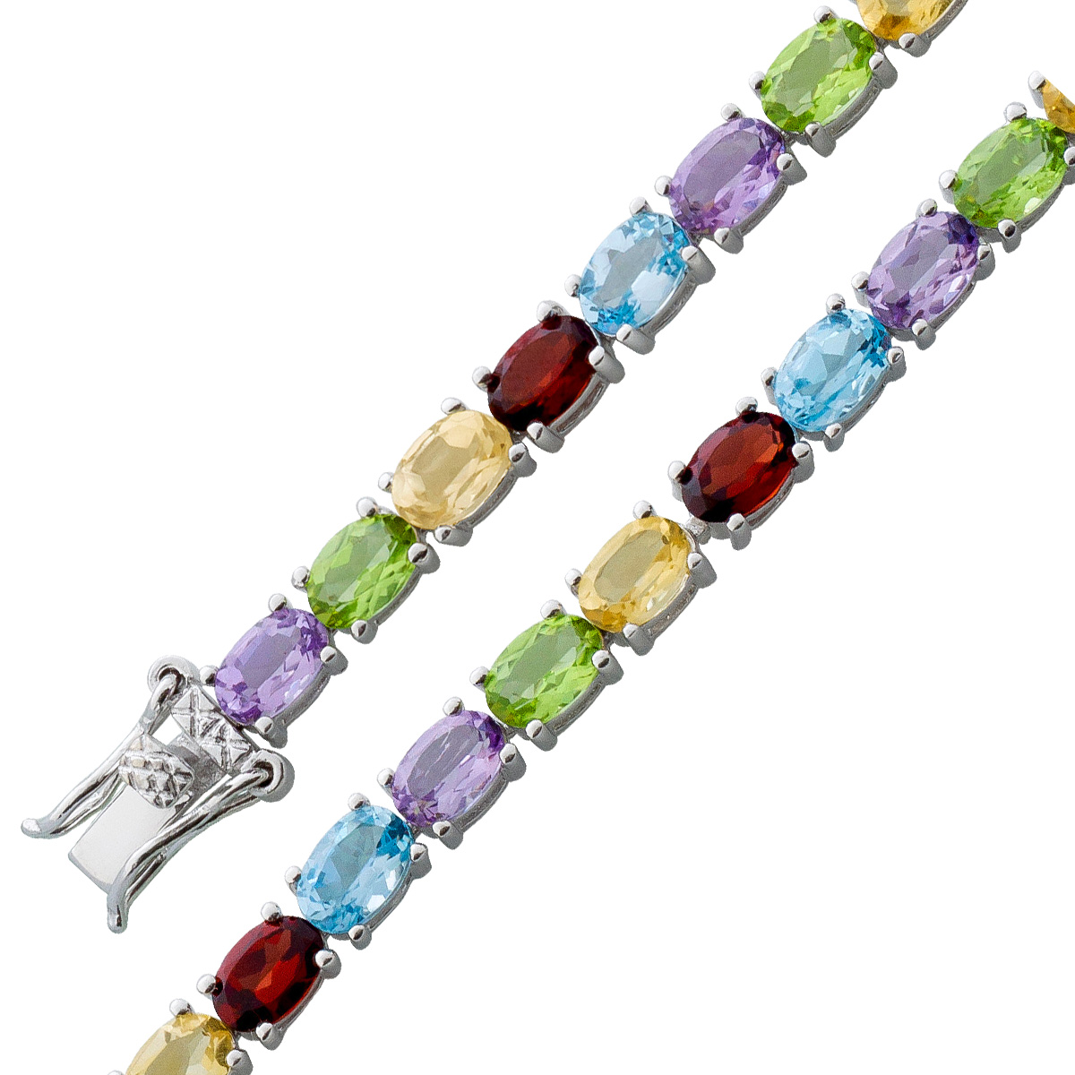 Armband Silber 925 Peridot Citrin Amethyst Granat Blautopas Edelstein 21 Armband Silber 925 Peridot Citrin Amethyst Granat Blautopas Edelstein 21