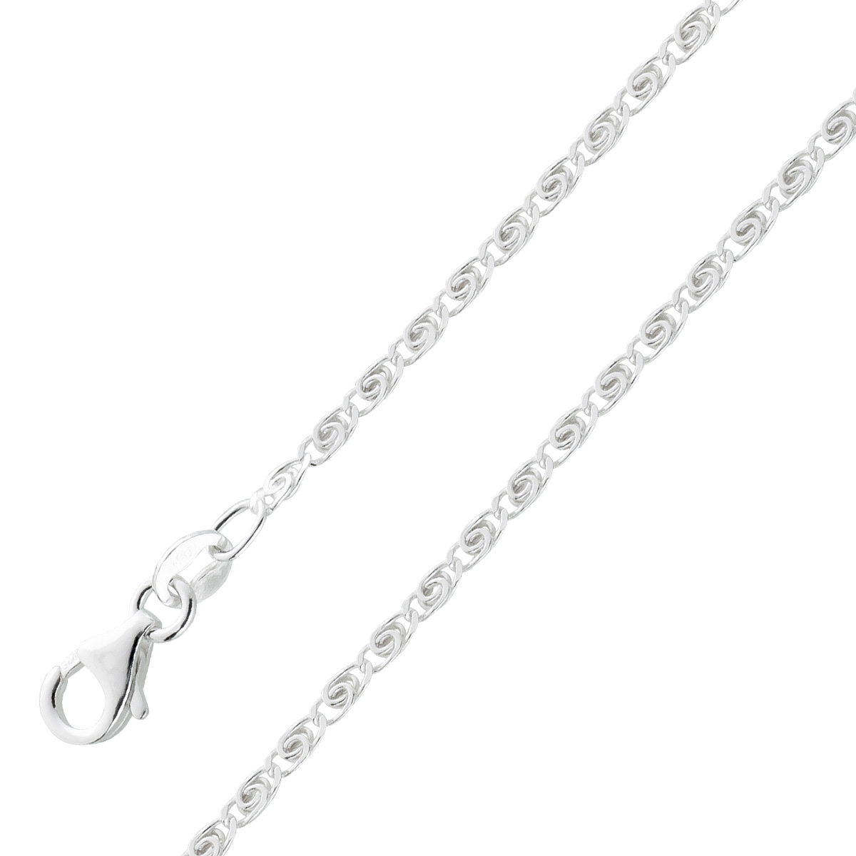 Panzerarmband 1.6mm Armband Silber 925 rhodiniert 45