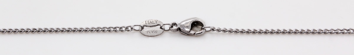 Platinum 950 Curb Chain 1.3 mm solid Cuban Link Chain 42