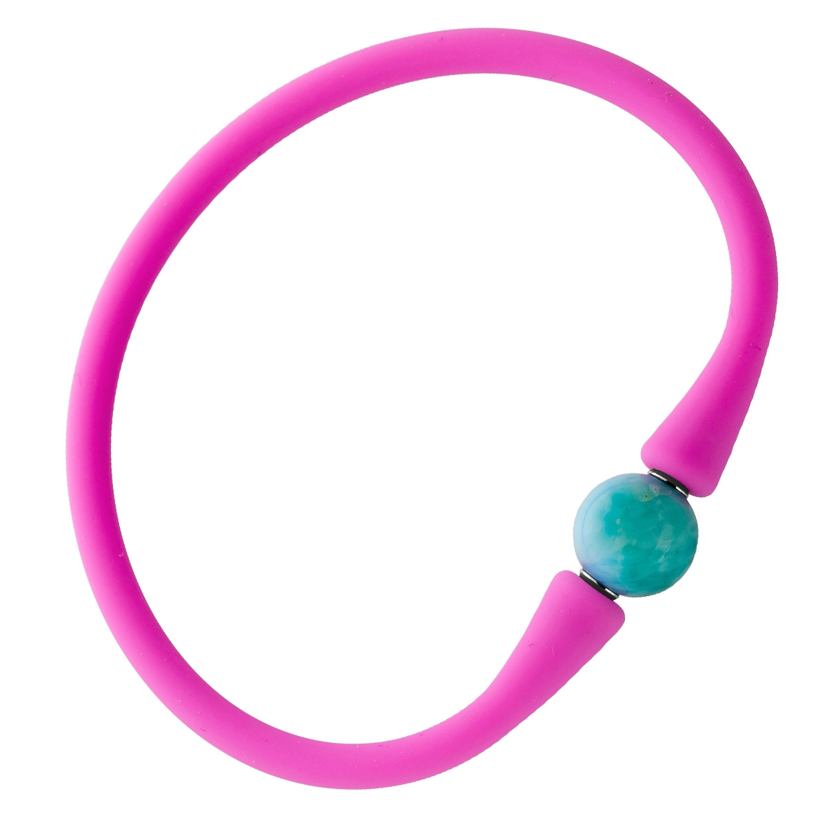 Larimar Bracelet Silicone Sky Blue Natural Gemstone 18