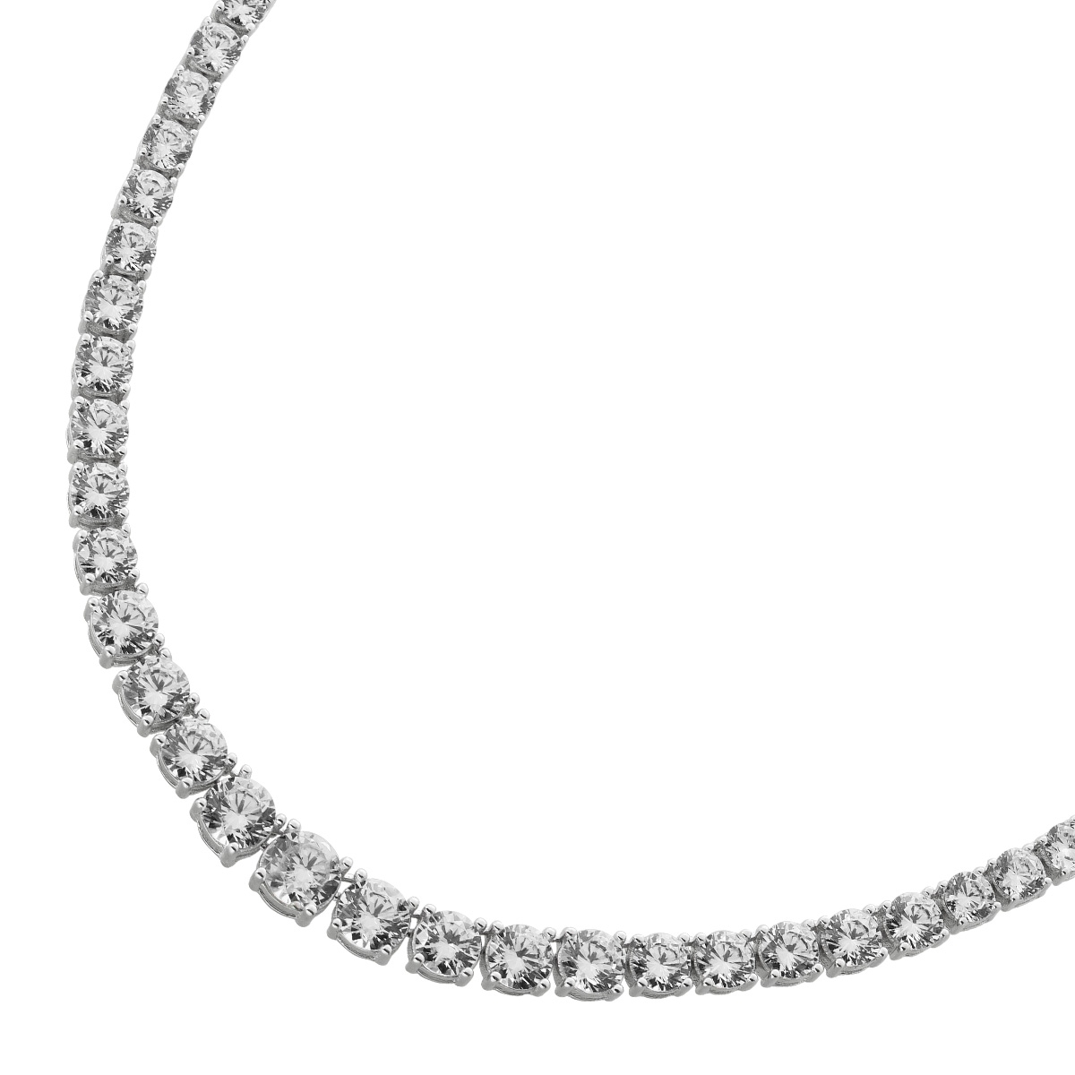 Riviere Collier Sterling Silber 925 weiße Zirkonia 45