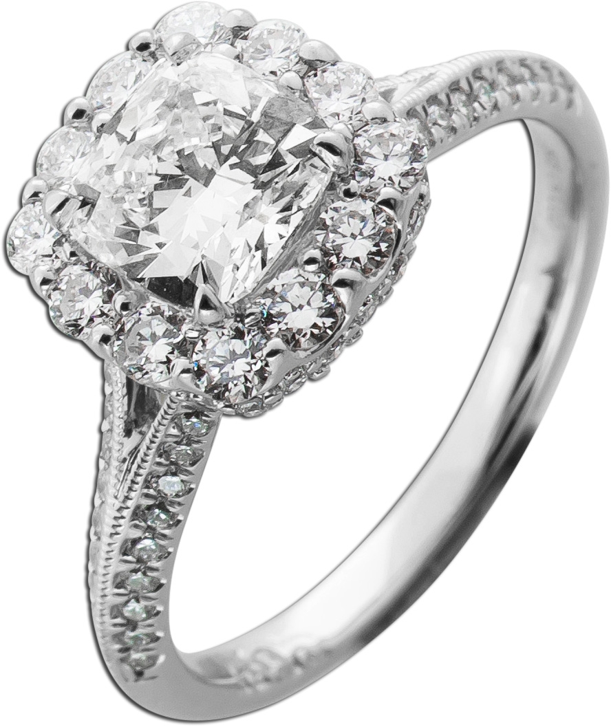 Diamantring 2.62ct Weissgold 585 14K Lab Grown Brillanten Diamanten IGI 19