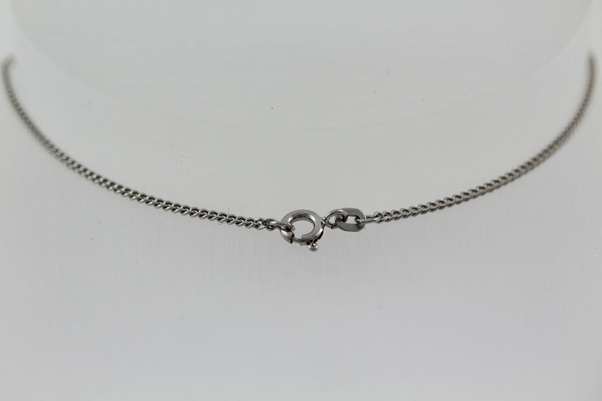 Curb Chain 1.7mm White Gold 585 14 Karat solid polished 50
