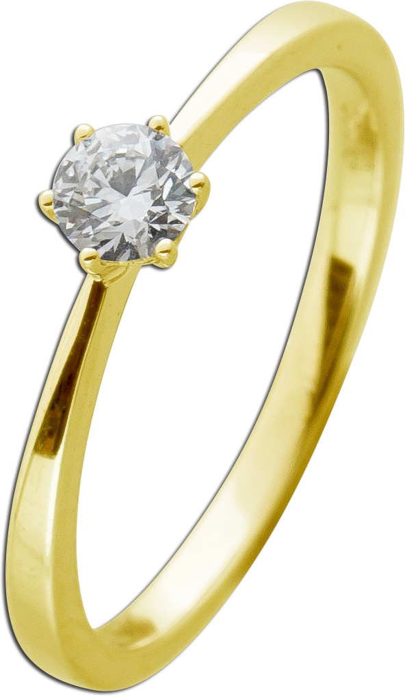 Solitärring 0.25ct F VSI Gelbgold 585 Lab Grown Diamond 18