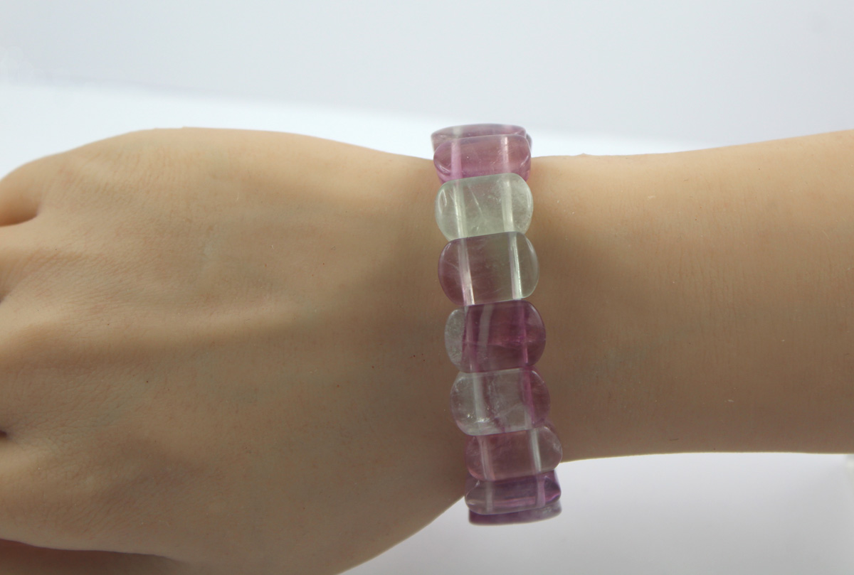 Fluorite Bracelet Pastel Purple Green Gemstones Gemstone Bracelet Women's Jewelry 19