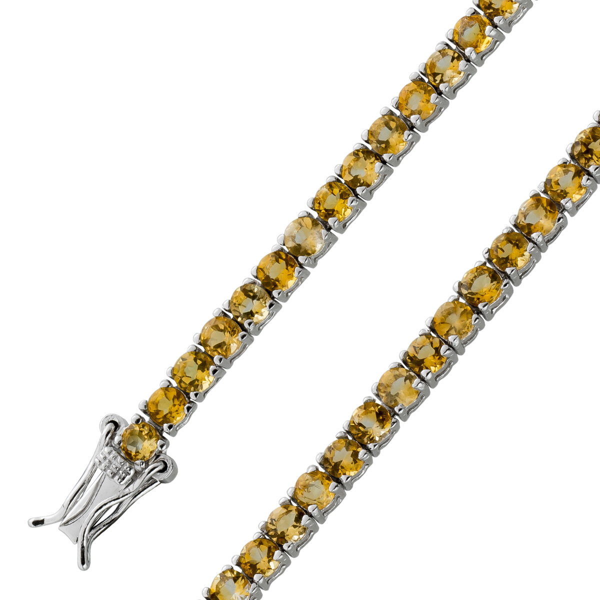Tennisarmband Silber 925 Citrin Edelsteine rhodiniert poliert 21 Tennisarmband Silber 925 Citrin Edelsteine rhodiniert poliert 21