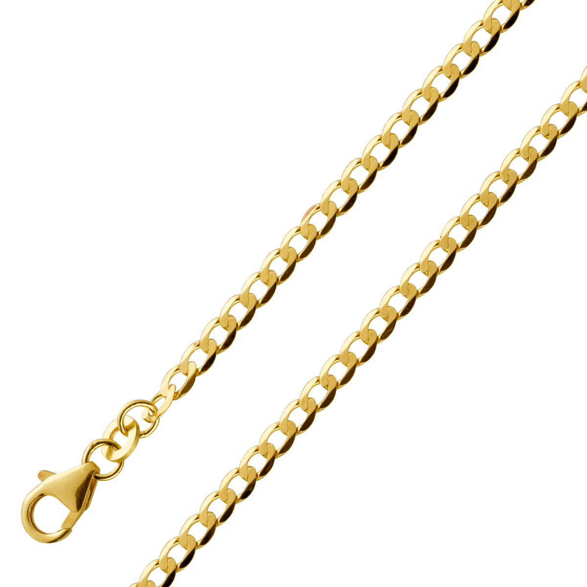 Panzerkette 2,6mm Gelbgold 333 8 Karat massiv Cuban Link Chain 55