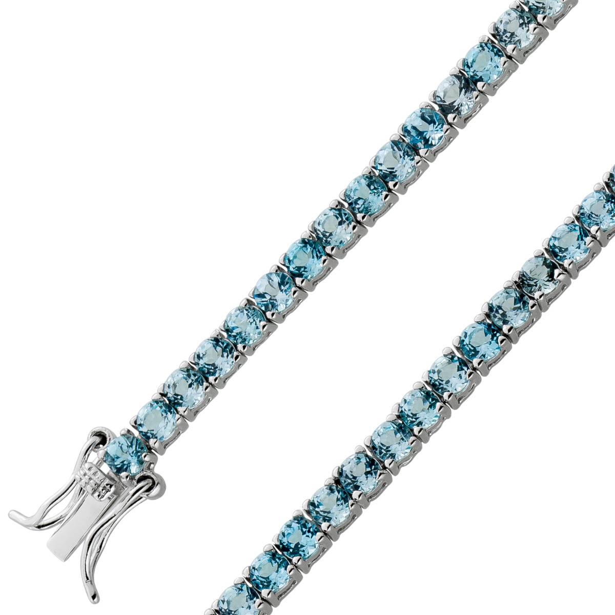 Tennisarmband Silber 925 Blautopas Edelsteine rhodiniert poliert 18 Tennisarmband Silber 925 Blautopas Edelsteine rhodiniert poliert 18