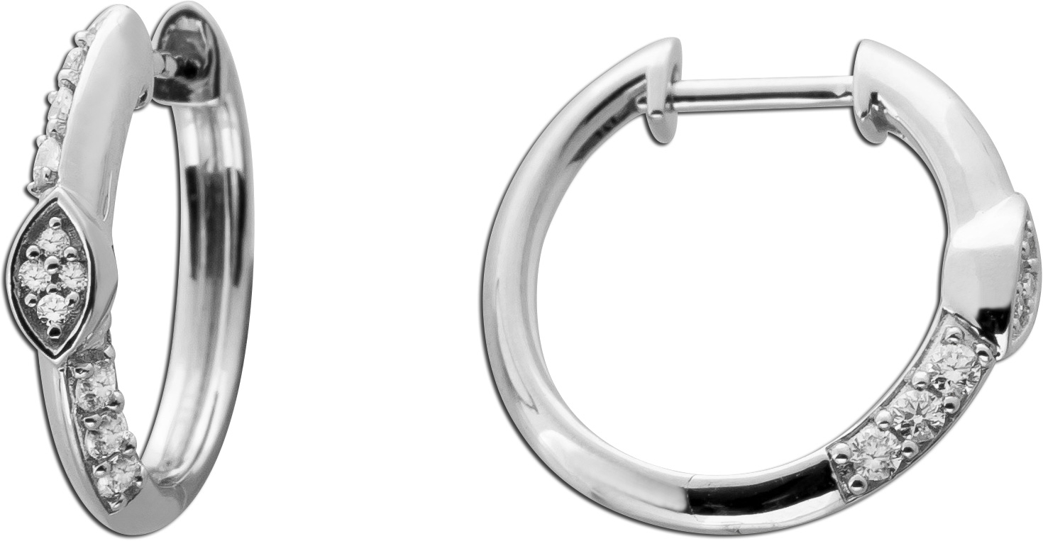 Brillant Creolen Weißgold 375 9K Lab Grown DIamanten 0.15ct