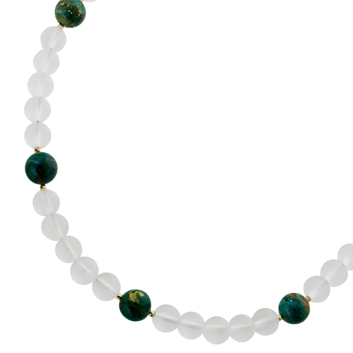 Andean Opal Rock Crystal Chain Gold-Plated Natural Gemstones 46