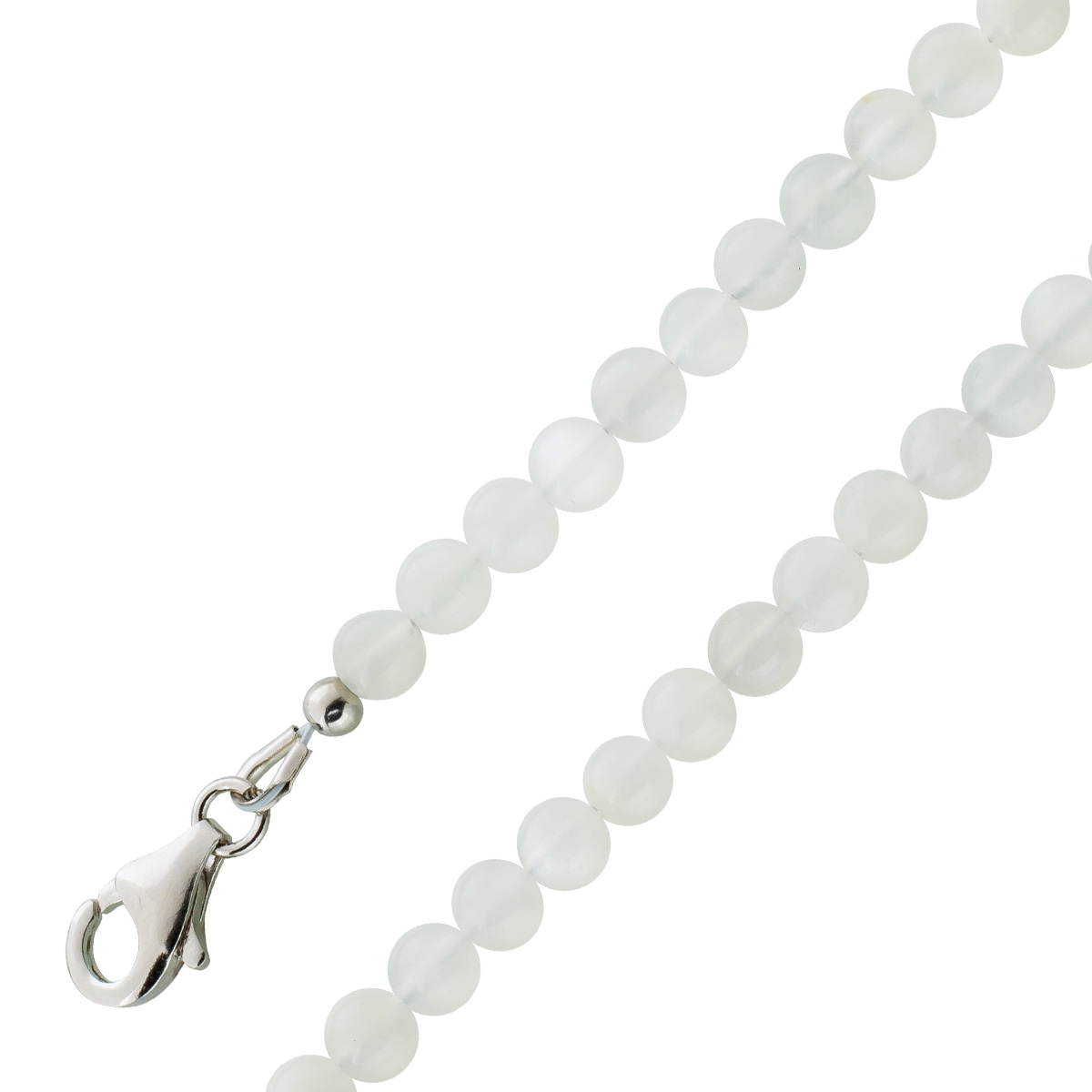 Moonstone Necklace Light Gray Spheres 5mm Gemstone 47