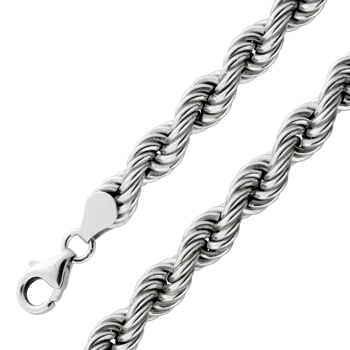 Kordelarmband 6,3mm Dookie Rope Sterling Silber 925 21 Kordelarmband 6,3mm Dookie Rope Sterling Silber 925 21