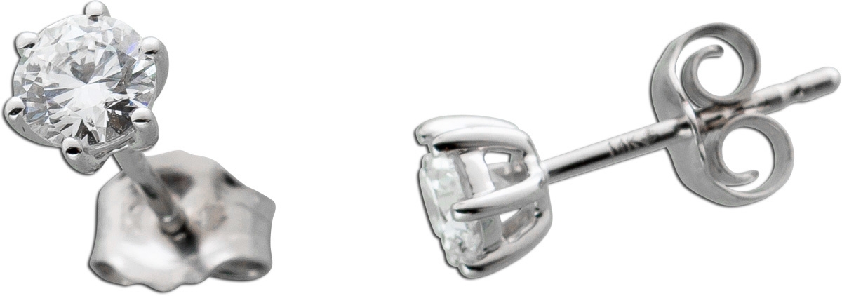 Solitär Ohrstecker 0.50ct F VS Weißgold 585 14 K Lab Grown Diamonds