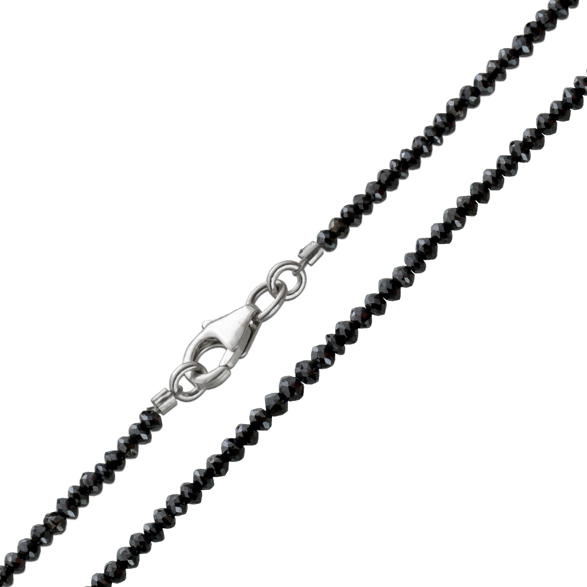 Diamantkette schwarze facettierte Diamant Beads Collier 25ct 45 Diamantkette schwarze facettierte Diamant Beads Collier 25ct 45