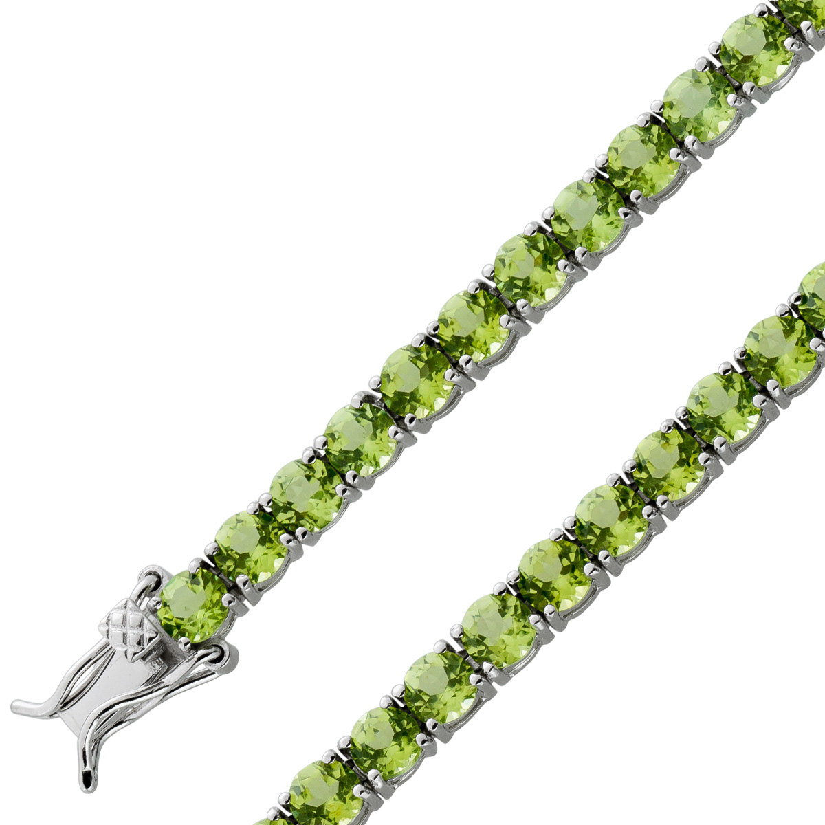 Peridot Tennisarmband Silber 925 grüne Edelsteine 21