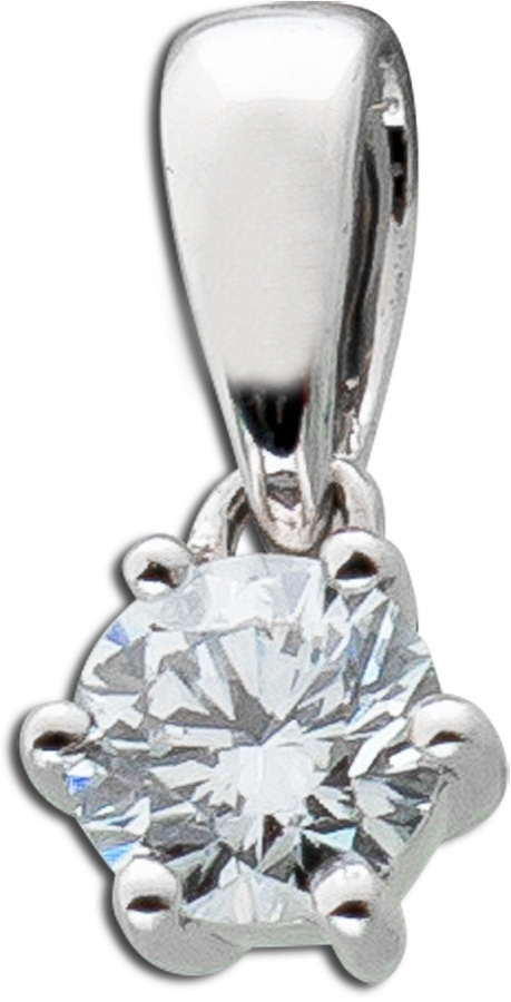 Solitär Anhänger 0.10ct F Vsi. Weißgold 585 14K Lab Grown Diamond