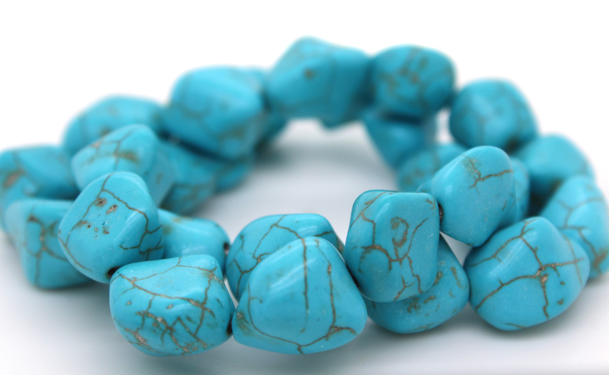 Turquoise Bracelet Set Light Blue Gemstones Flexible Gemstone Bracelet 19