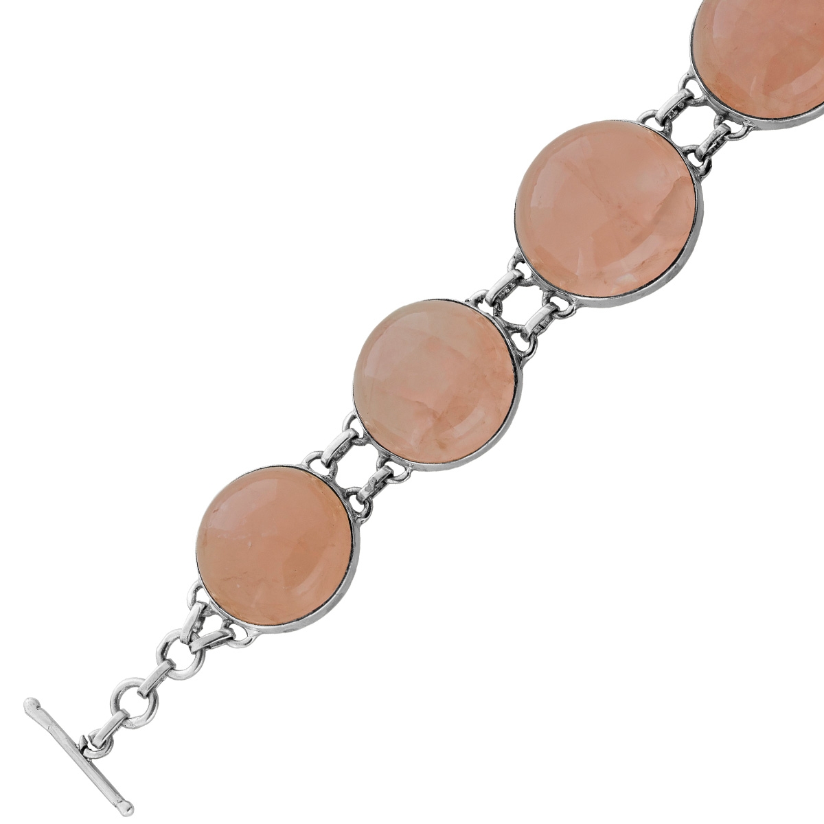 Rosenquarz Armband Silber 925 5 pastell rosa Rosenquarz Edelsteine 142ct 18