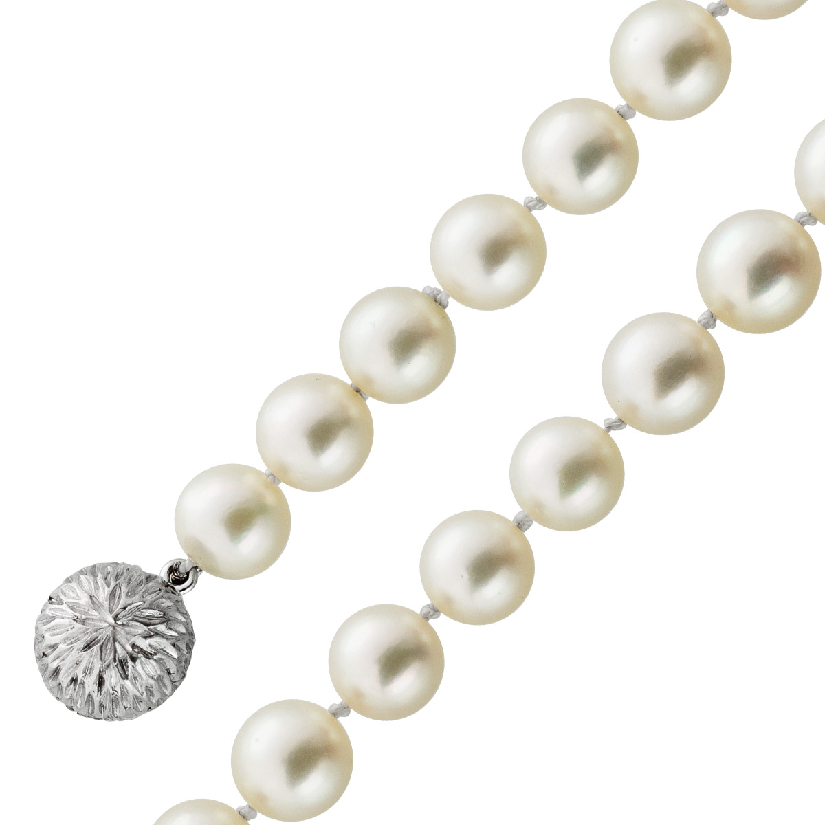Perlenkette japanische Akoyaperlen 7,5-7,7mm Weißgold 585 80 Perlenkette japanische Akoyaperlen 7,5-7,7mm Weißgold 585 80