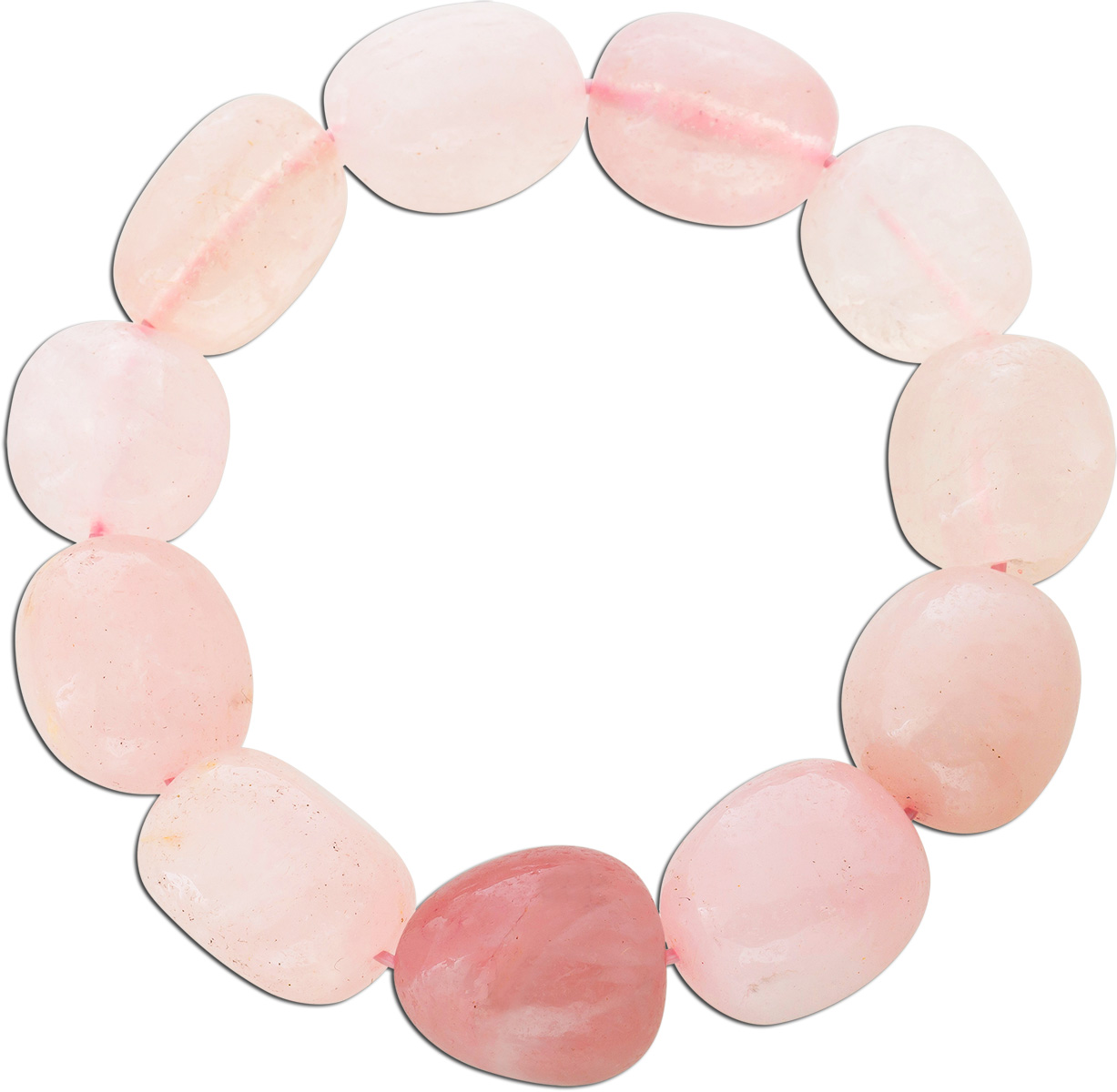 Rose Quartz Gemstone Bracelet pink gemstone nuggets flexible