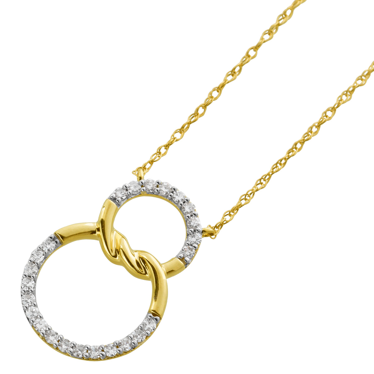 Brillant Kette Gold 585 14K Natur Diamanten 0.14ct 45
