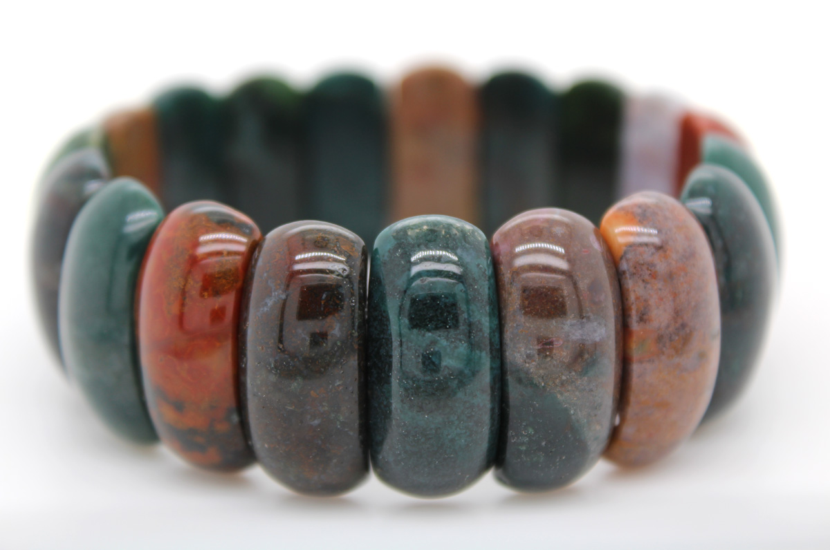 Ocean Jasper Bracelet Purple Rust Brown Jade Green Gemstones 19