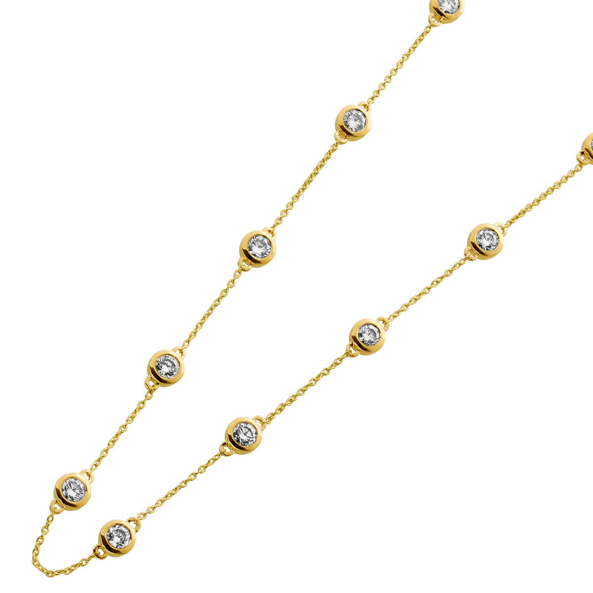 Brillant Collier Gold 375 9K Lab Grown Diamanten 1.0ct 45