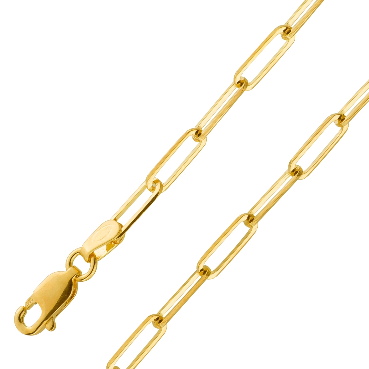 Paperclip Halskette Gelbgold 585 14 Karat massiv 51