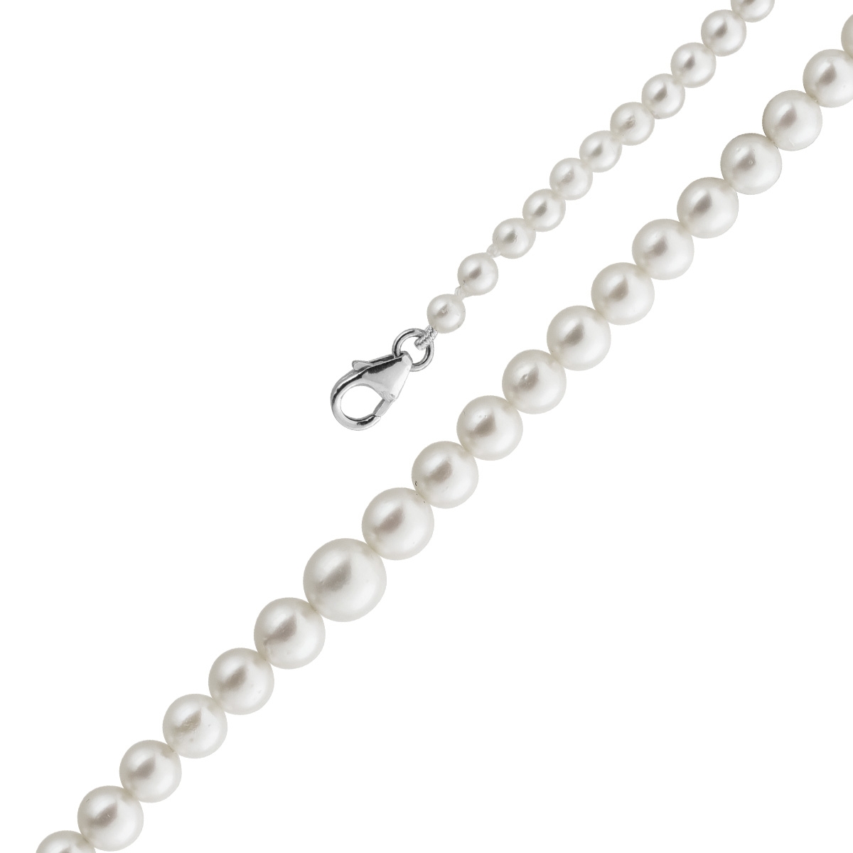 Perlenkette 42cm Akoyaperlen 6.9-3.2mm Silber 925 42